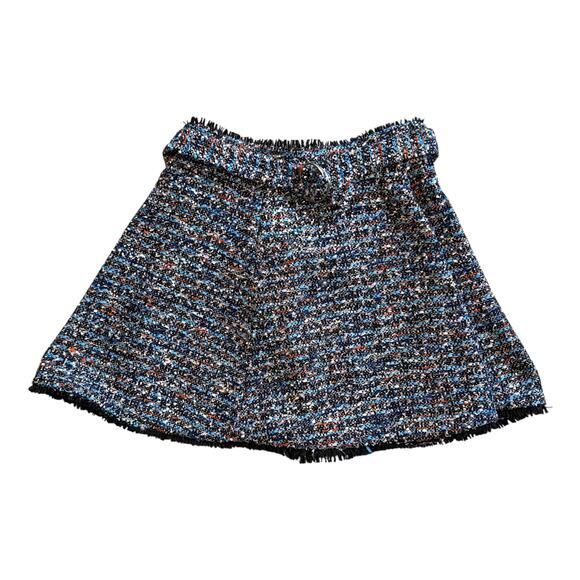 Lovers + Friends Aiden Blue Multi Tweed Belted Mini Skirt Medium - Picture 10 of 15